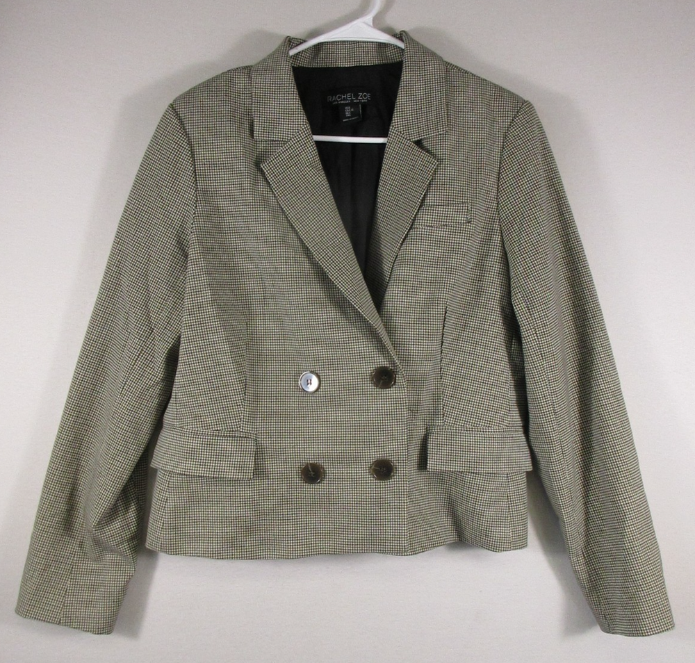 Rachel Zoe Los Angele Womens Button Front Blazer Long Sleeve Size L Brown