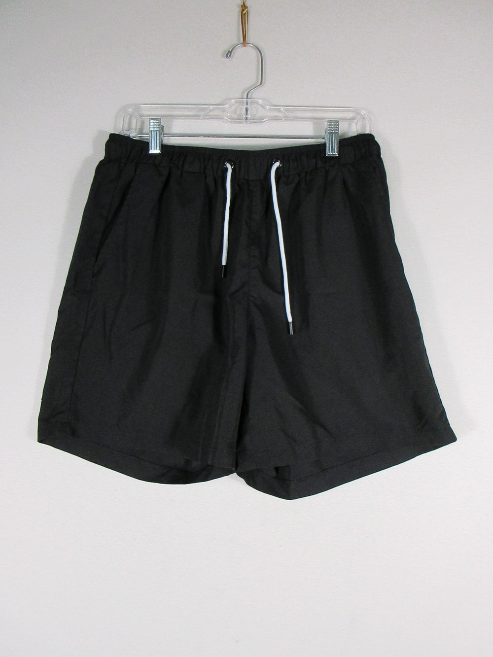 Shein Womens Chino Shorts High Rise Elastic Waist Drawstring Size L Black