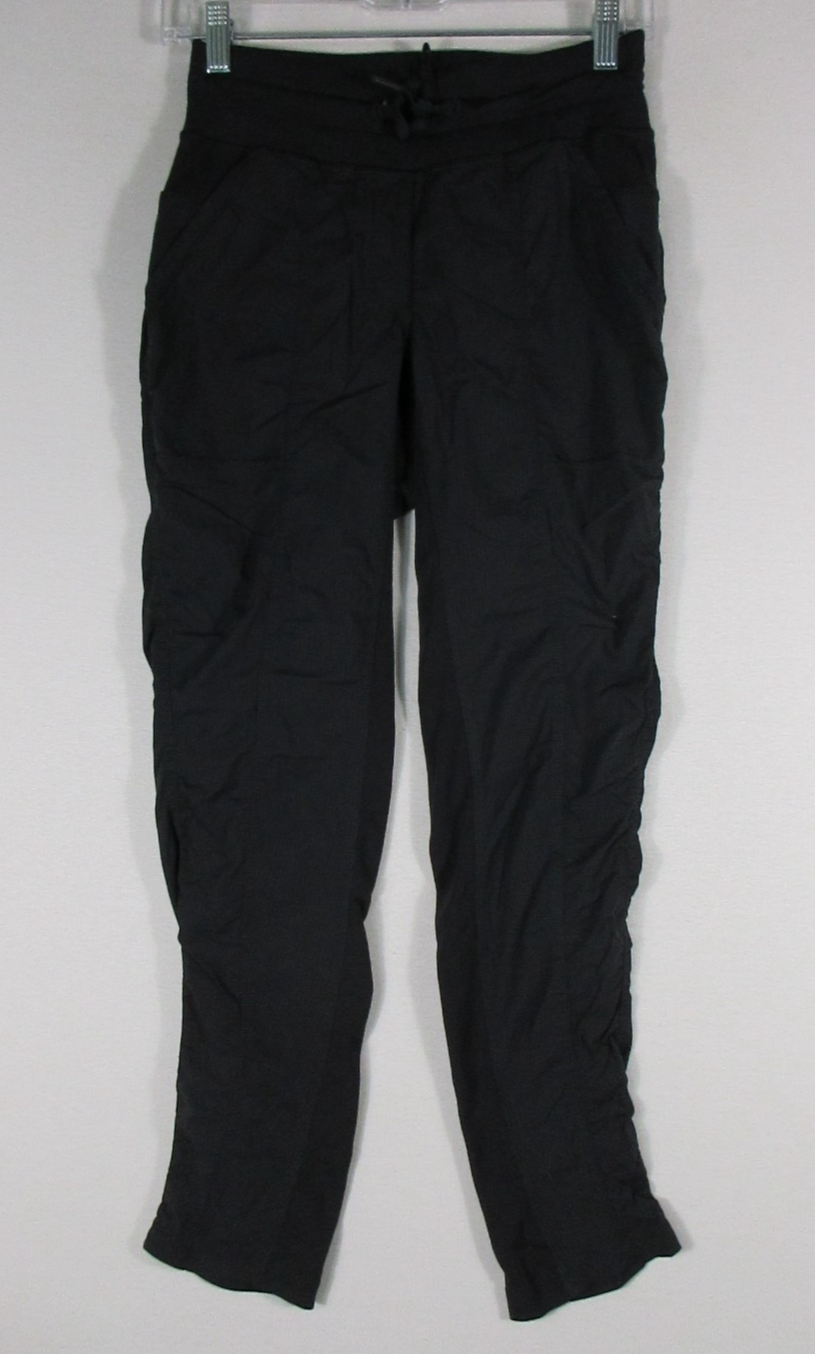 Lululemon Athletic Slim Pants Elastic Waist Drawstring Pockets Size 4 Black