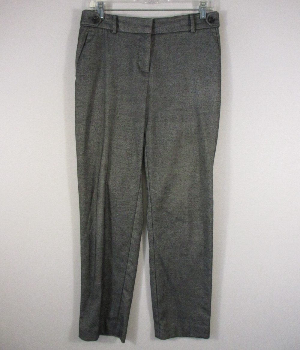 Loft Womens High Waist Pull-On Pants Straight Leg Pockets Size S Gray