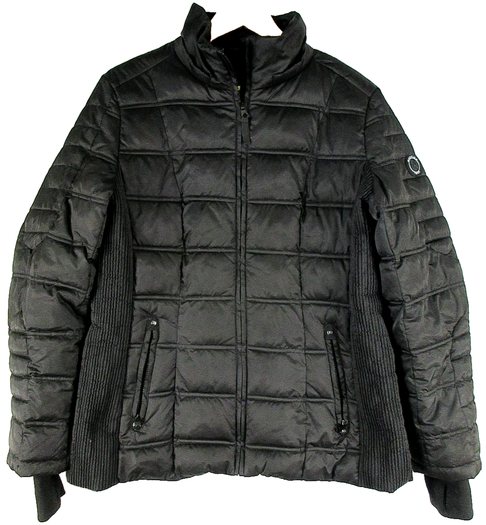 Nautica Womens Water Resistant Puffer Jacket Long Sleeve Pockets Size XL Black