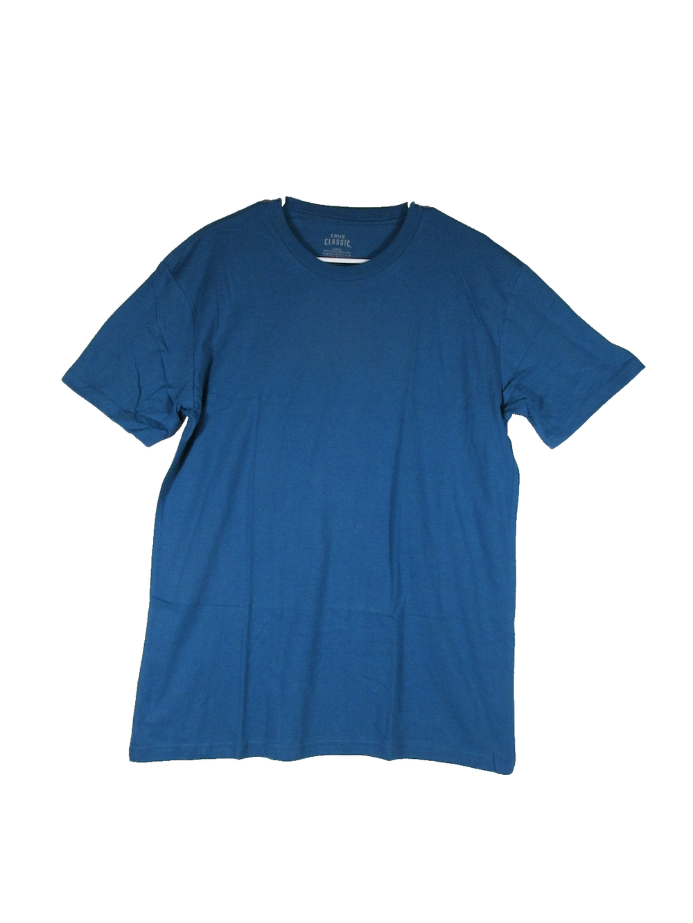 True Classic Mens Pull-On Cotton T-Shirt Crew Neck Short Sleeve Size L Blue