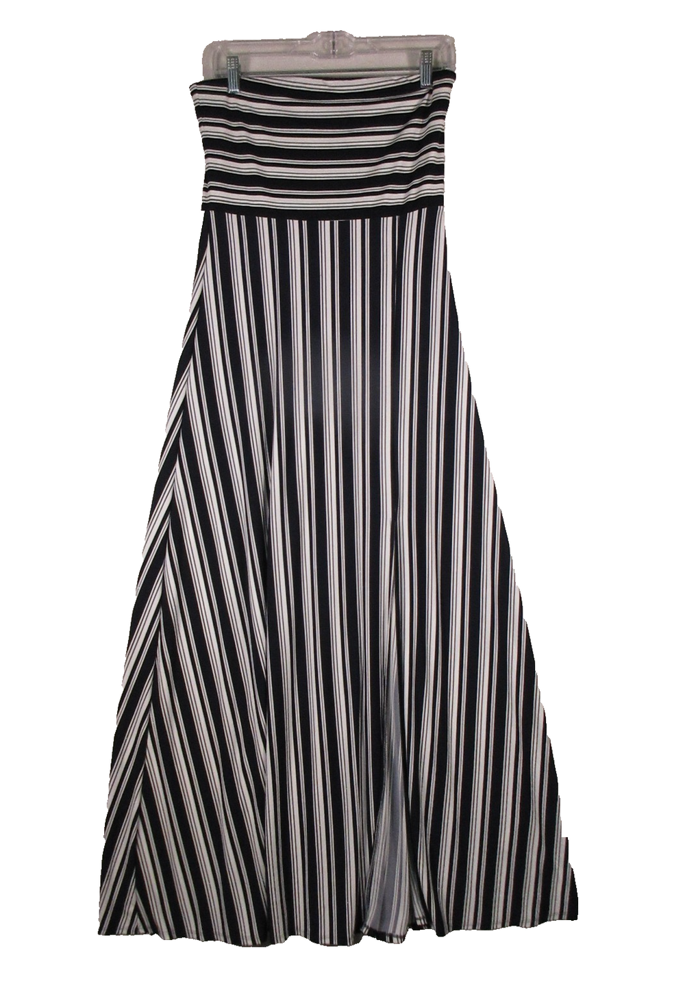 Banana Republic Womens Sculpted Striped Maxi Dress Off The Shoulder Size M Blue