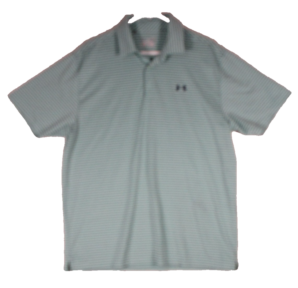 Under Armour Mens Striped Polo Shirt Short Sleeve Collar Neck Size L Multicolor