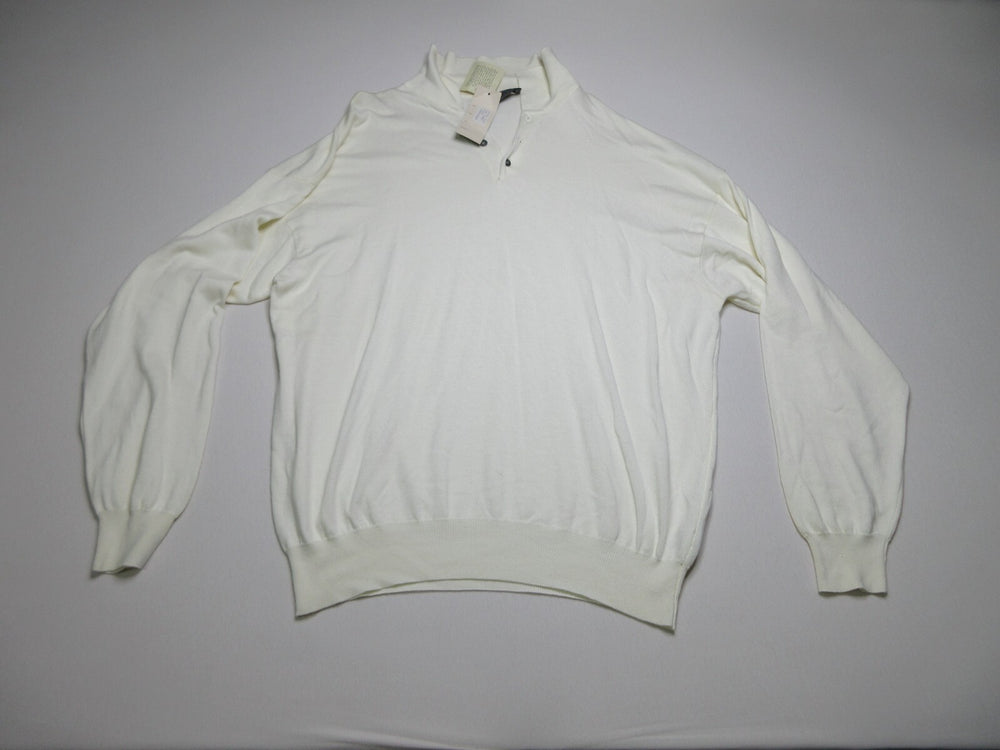 Giglio Rosso Press Men Button High Neck Sweater Long Sleeve Sz 2XT Ivory NWT