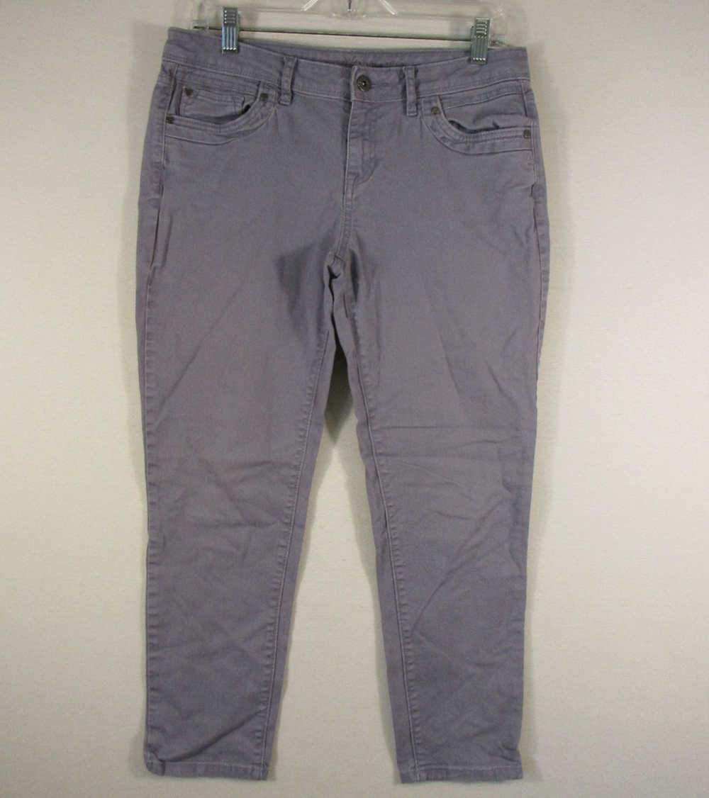 Simply Vera Vera Wang Womens High Waist Skinny Jeans Button Fly Size 8 Purple