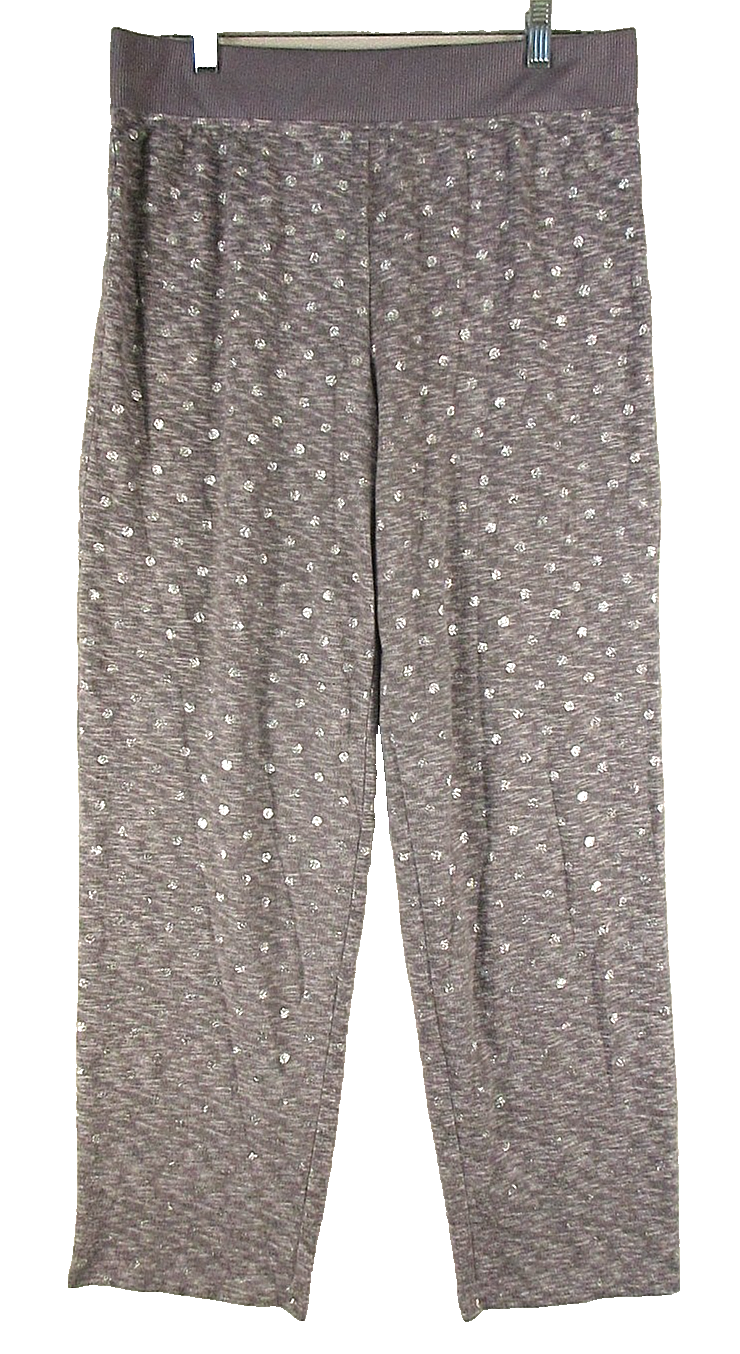 Charter Club Womens Mid Rise Pajama Pants Polka Dot Straight Leg Size M Gray