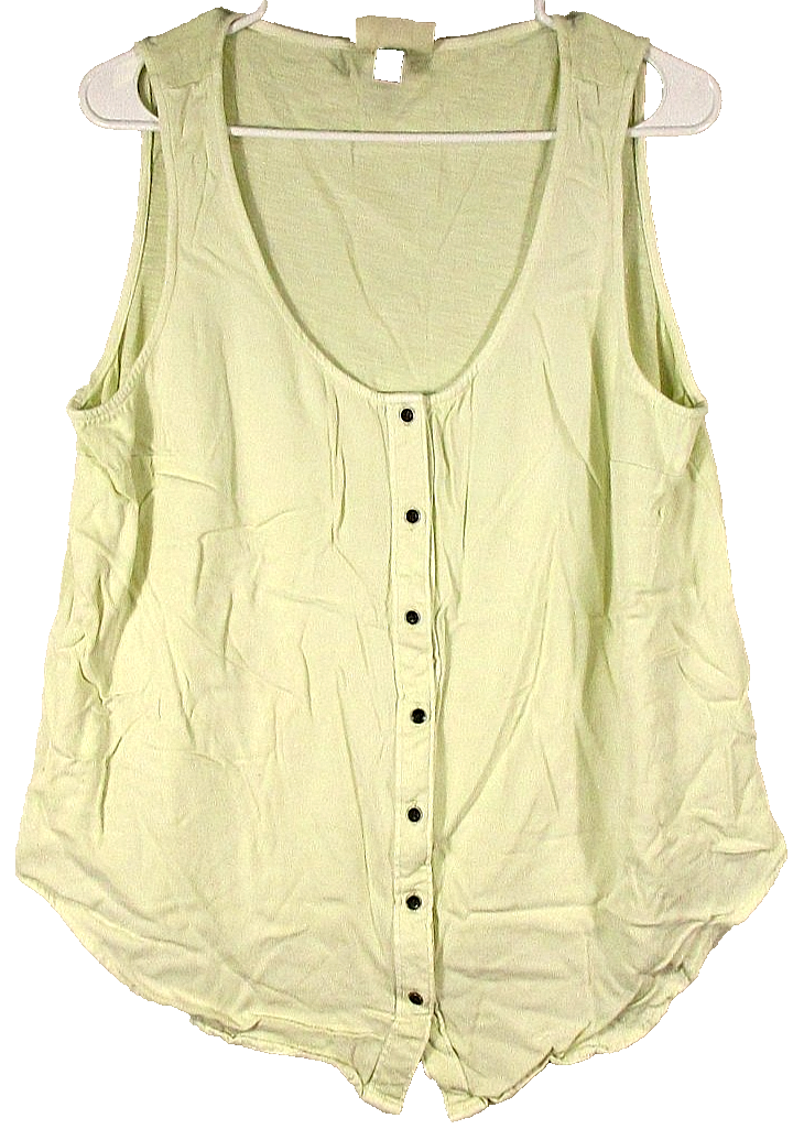 Universal Thread Womens Button-Up Tank Top Shirt Sleeveless Size L Light Green