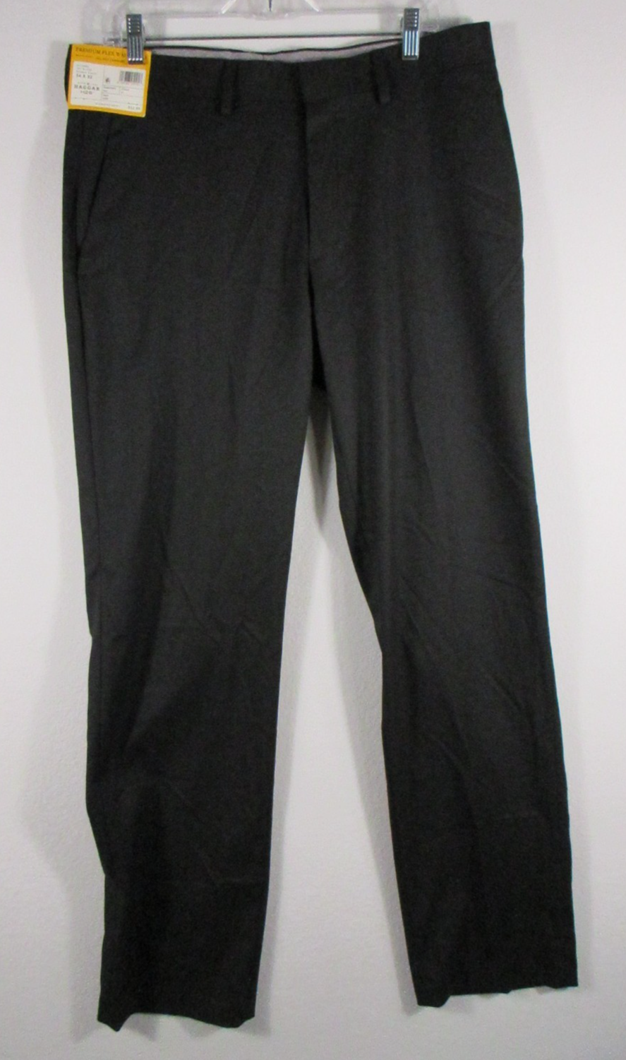 Haggar Tailored Fit Dress Pants High Rise Flat Front Size 34x32 Black