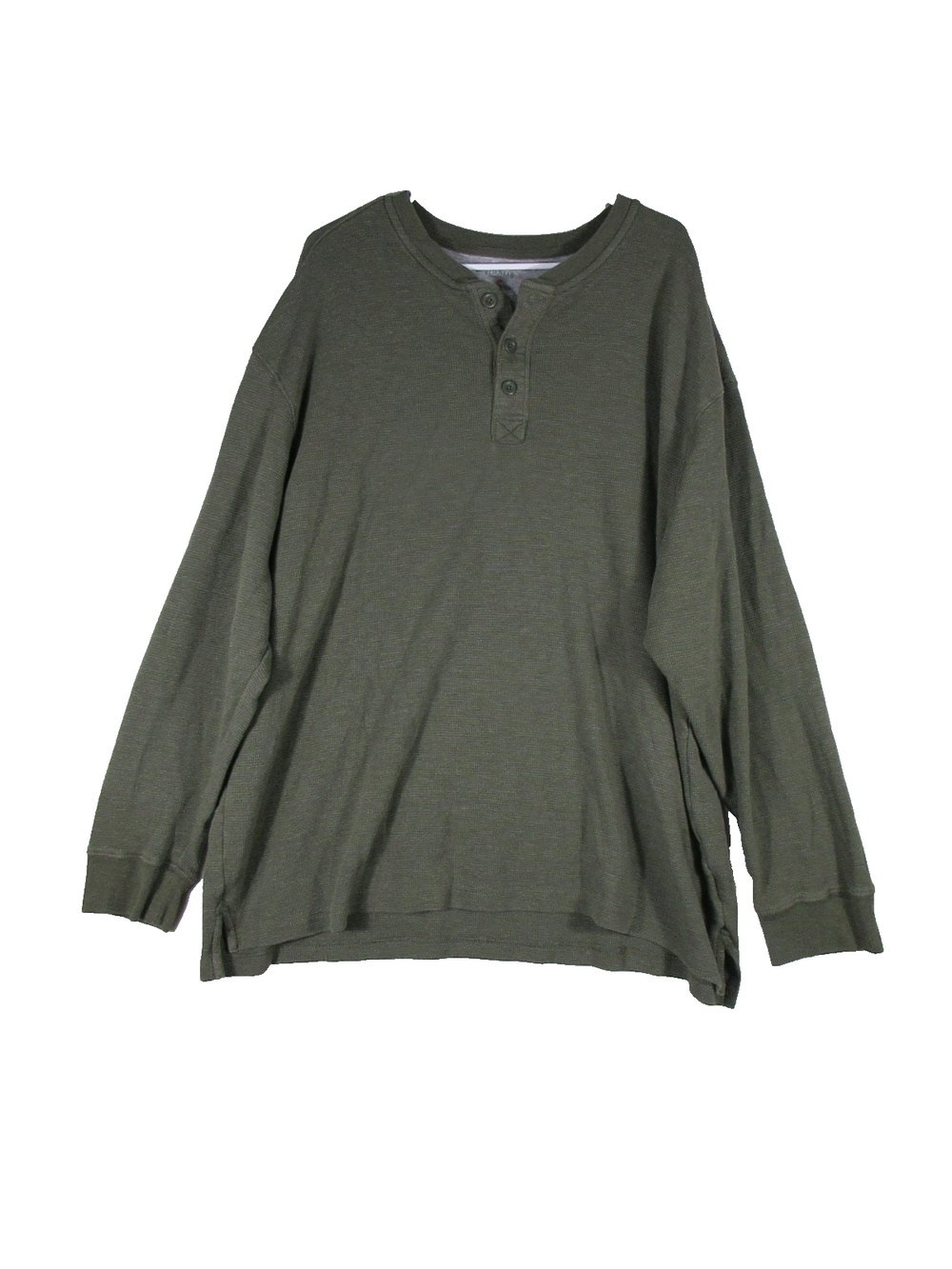 Red Head Brand CO. Mens Button Front Henley Shirt Long Sleeve Size 3XL Green