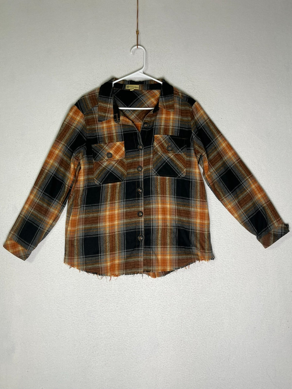 Democracy Multicolor Boyfriend Fit Plaid Flannel Cowgirl Shirt Top Womens Size S