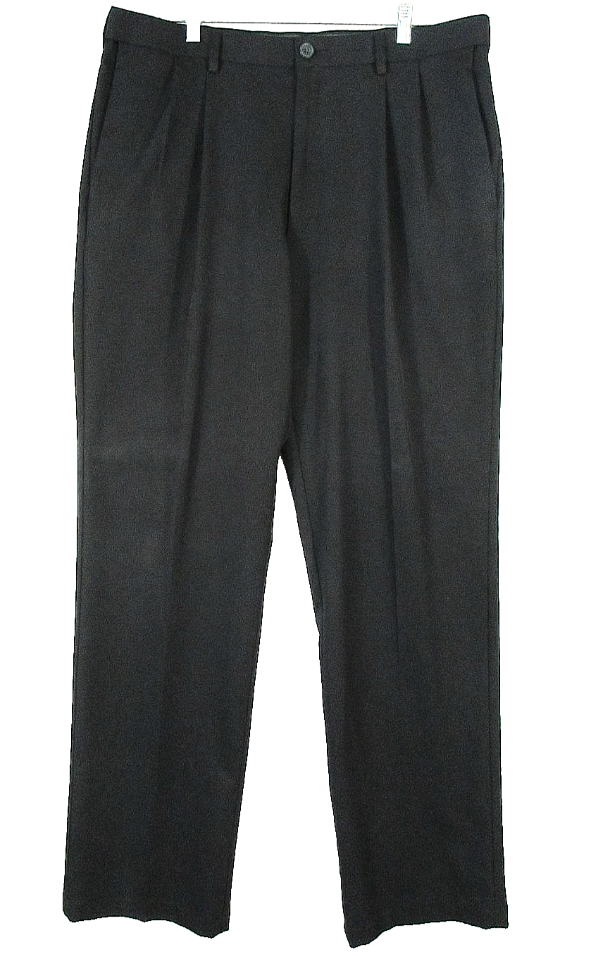 Haggar Mens High Rise Pleated Dress Pants Straight Leg Pockets Sz 36 X 34 Black