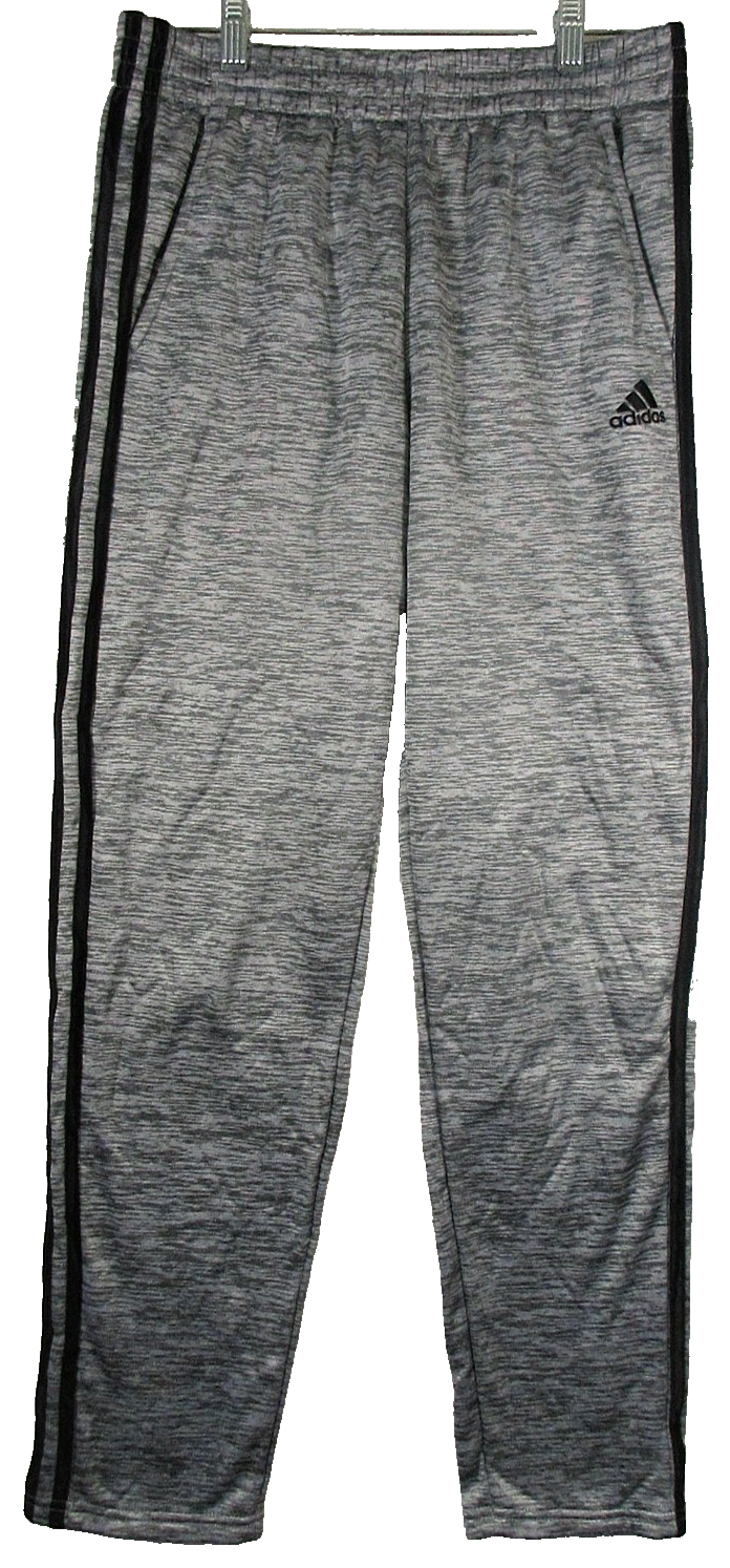 Adidas Boys Pull-On Fleece Sweatpants Straight Leg Pockets Size XL Gray