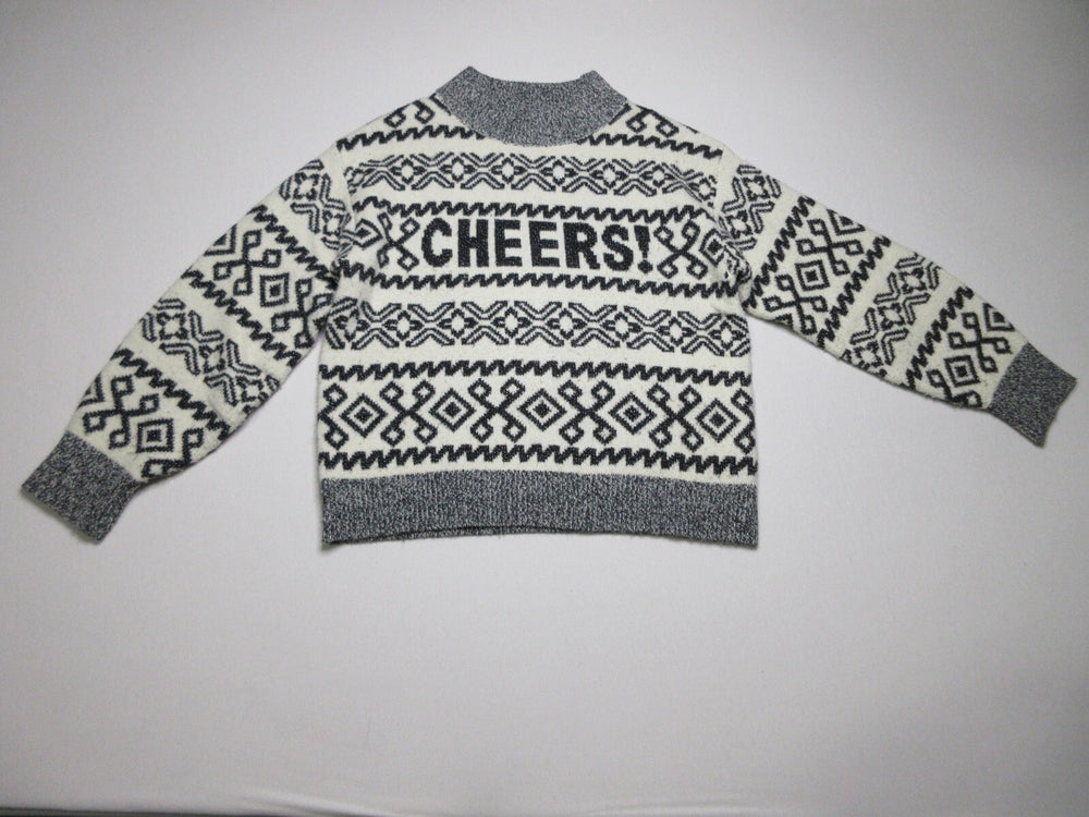 A New Day Womens Aztec Print Mock Neck Sweater Long Sleeve Size M Ivory