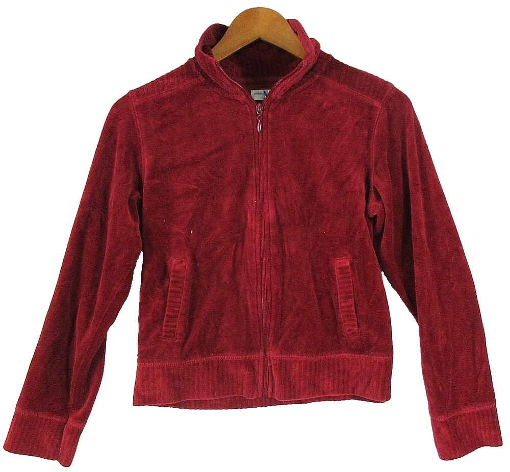New York Laundry Womens Full Zip Jacket Long Sleeve Pockets Size M Red