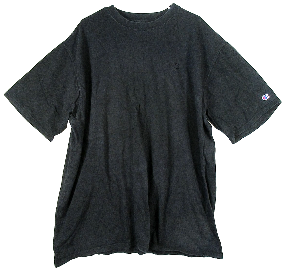 Champion Mens 100% Cotton Round Neck T-Shirt Short Sleeve Size 2XLT Black