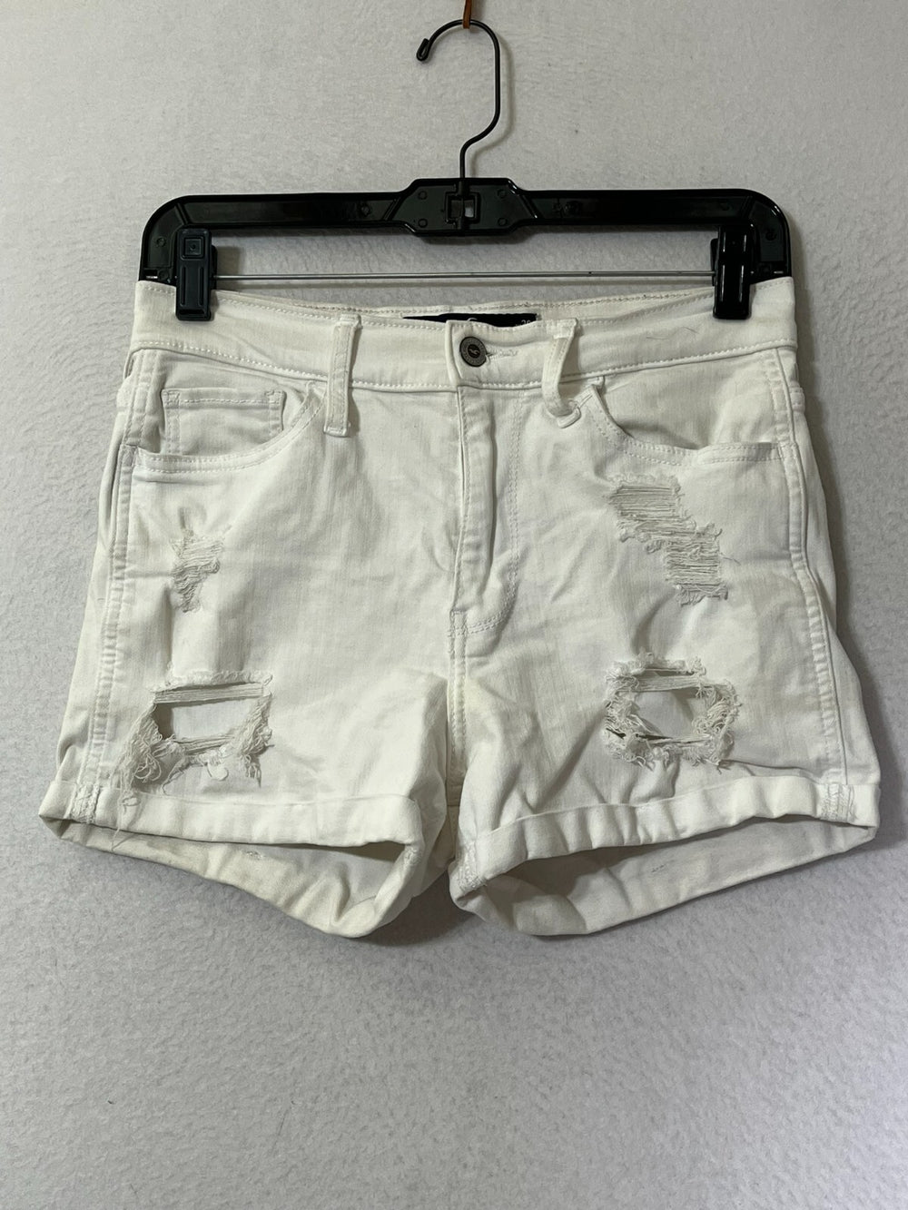Hollister White Boyfriend Shorts Distressed High Rise Advanced Stretch Womens 3