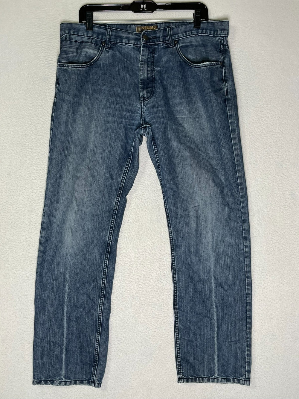 Blue Pronto Uomo Medium Wash Straight Leg Jeans Stretch Mens Size 36X30