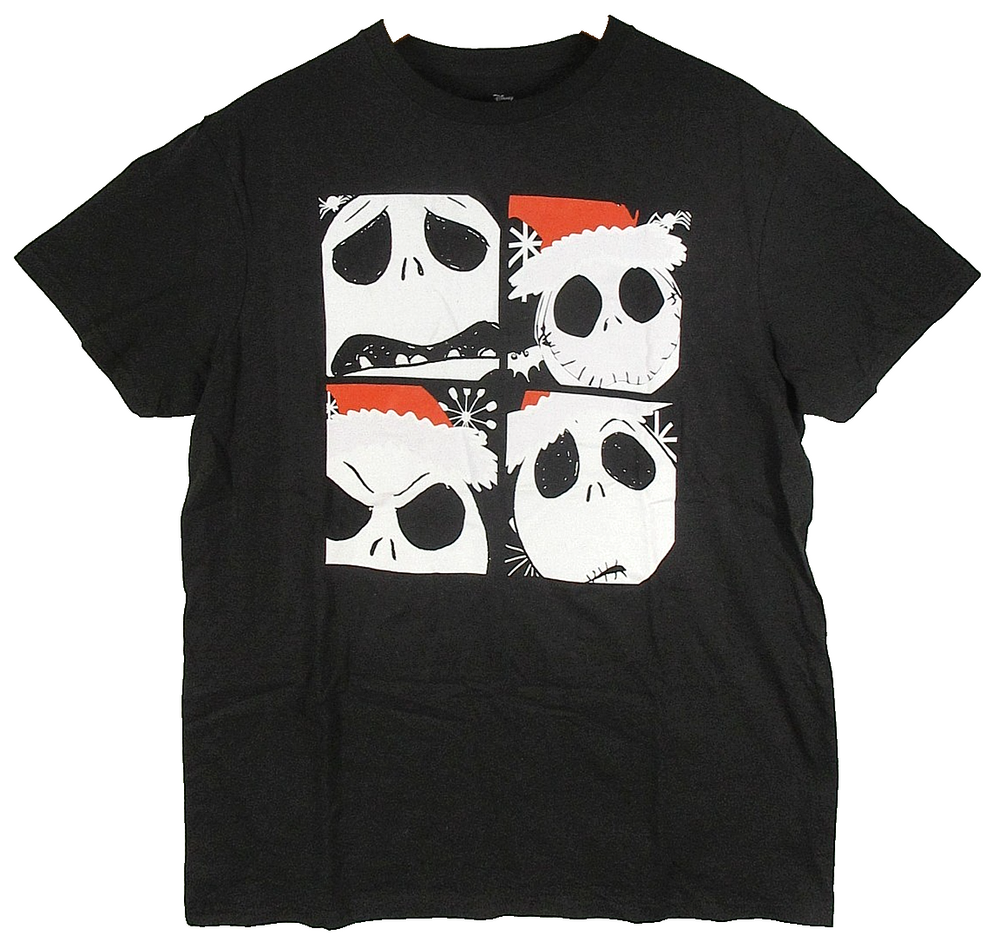 Disney Mens Nightmare Before Christmas T-Shirt Round Neck Size L Black