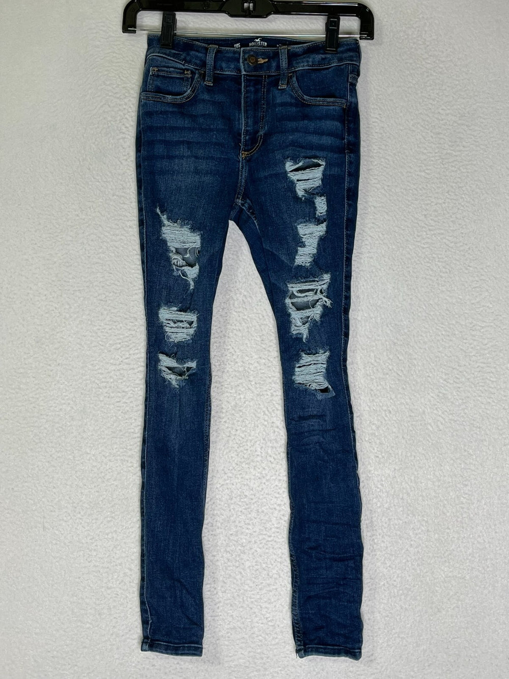Hollister California Blue Curvy Mid Rise Super Skinny Jeans Stretch Girls SZ 00S