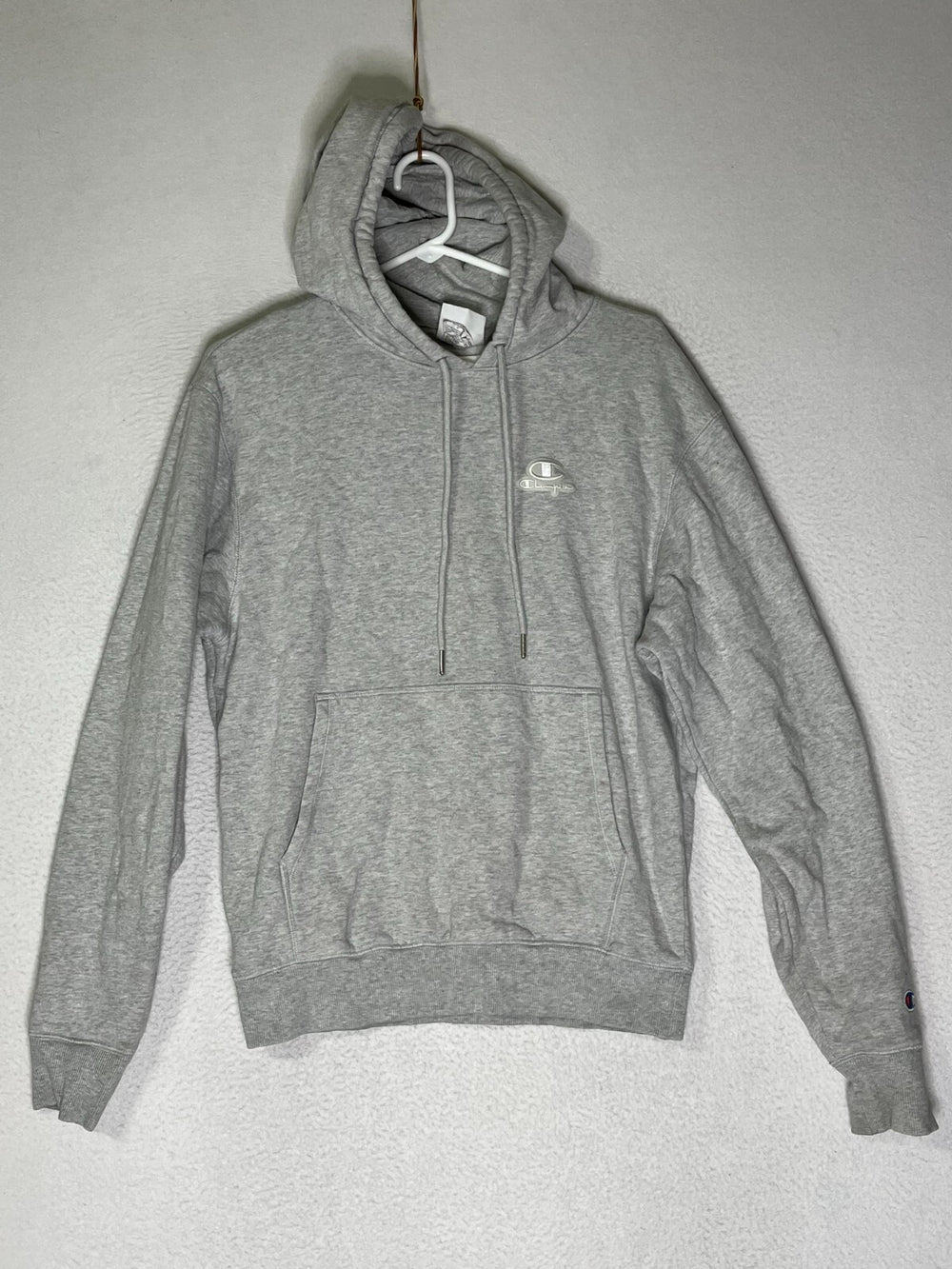 Champion Heather Gray Pullover Hoodie Sweatshirt Classic Fleece S6558 Mens Small