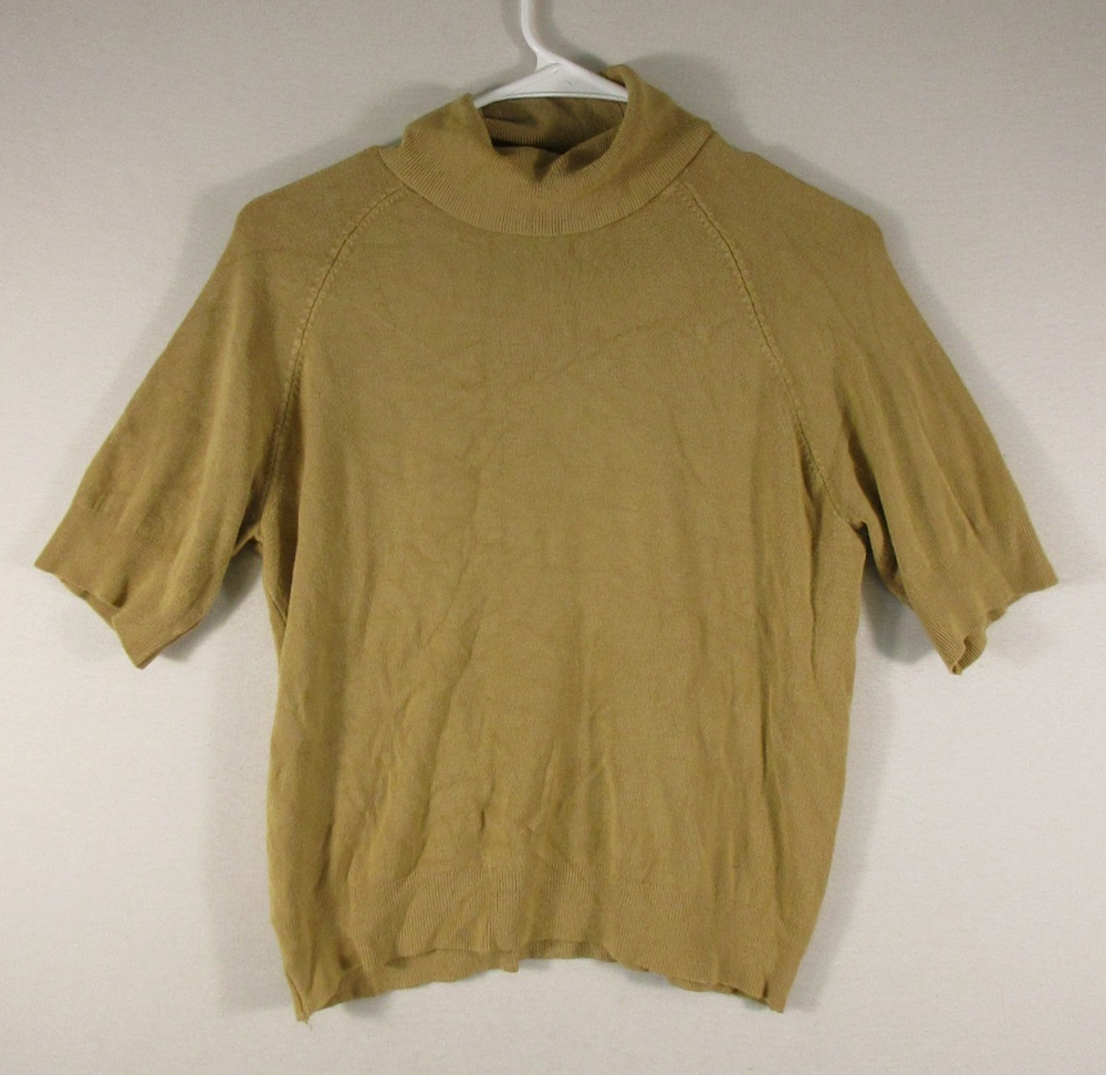 Philosophy Republic Clothing Womens Pullover Sweater Short Sleeve Size L Mustard