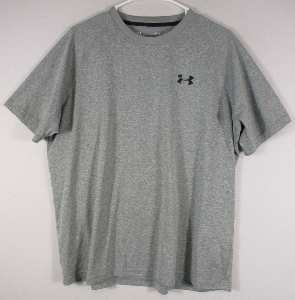 Under Armour Mens Pullover Crew Neck T-Shirt Short Sleeve Size L Gray