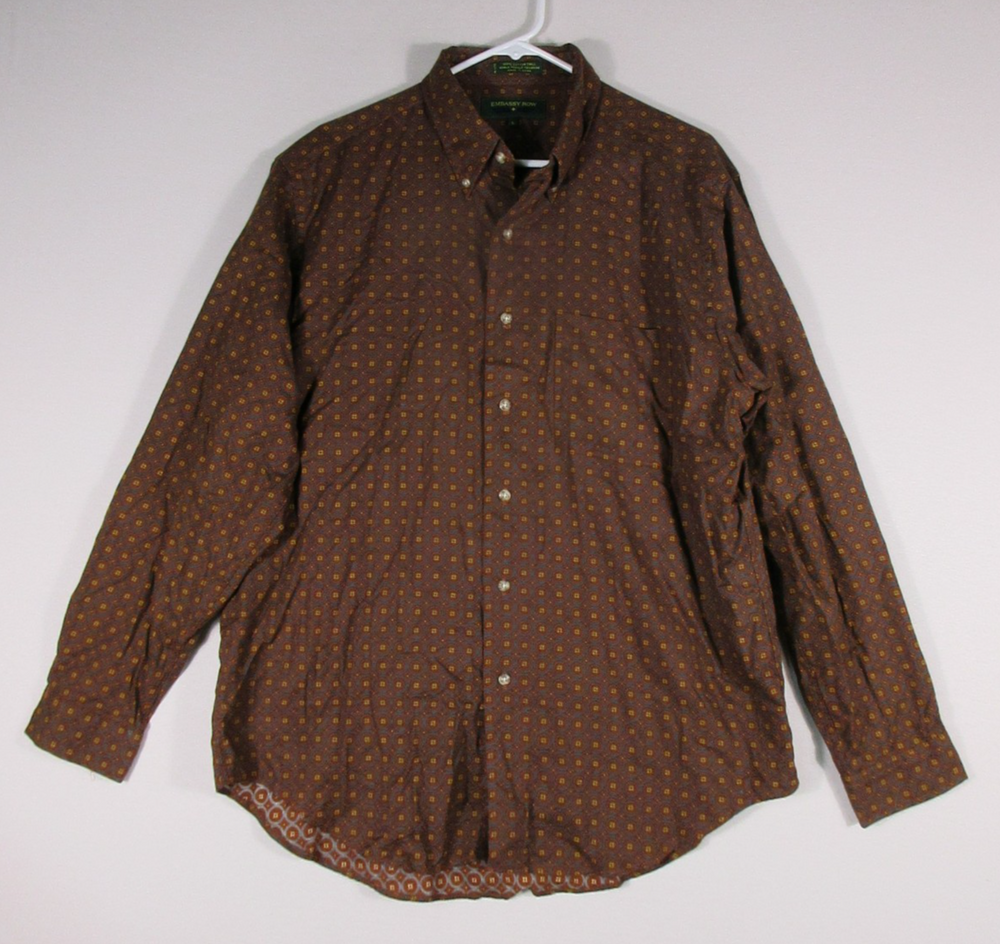 Embassy Row Men's Floral Casual Button Down Shirt Long Sleeve Size L Multicolor