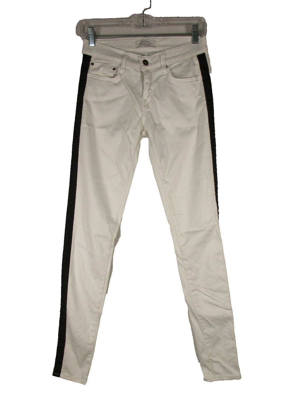 Principle Womens High Rise Denim Innovators Jeans Skinny Leg Pockets Sz 26 White