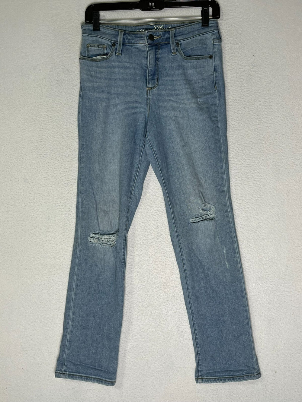 Universal Thread Blue High Rise Straight Crop Jeans Distressed Womens Size 2/26