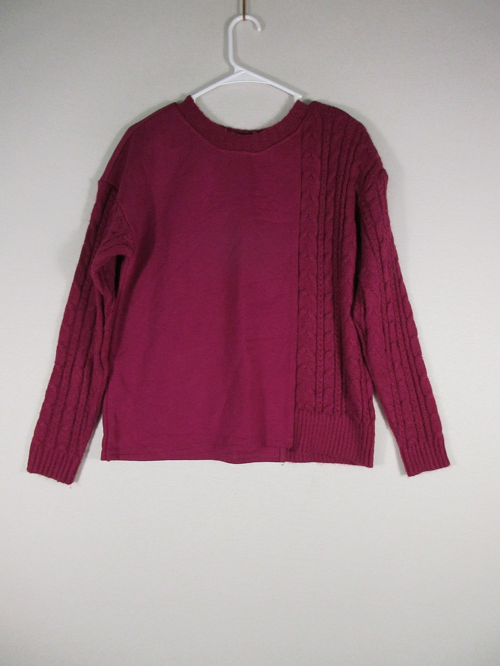 Time And Tru Womens Pullover Knit Sweater Round Neck Long Sleeve Size S Red