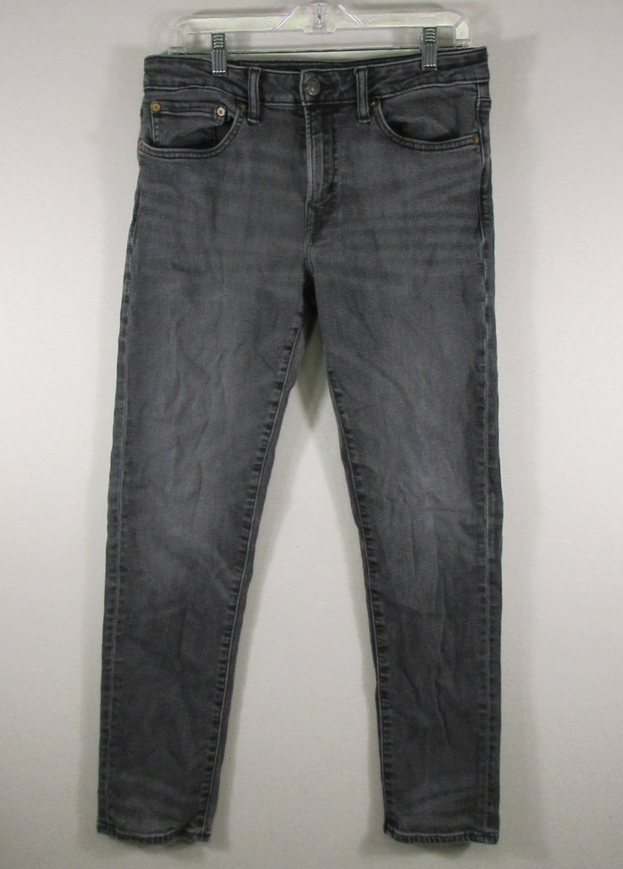 American Eagle Outfitters Mens High Waist Denim Jeans Skinny Leg Size 30X32 Gray