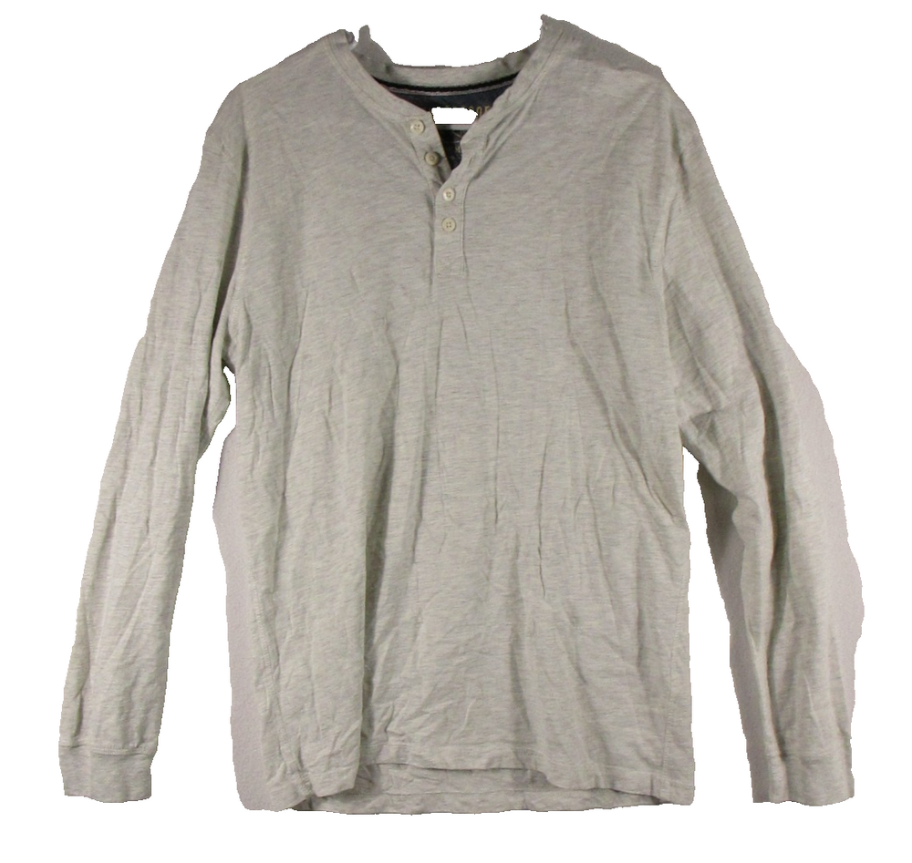 Weatherproof Vintage Mens The Vintage Henley Shirt Long Sleeve Size L Beige