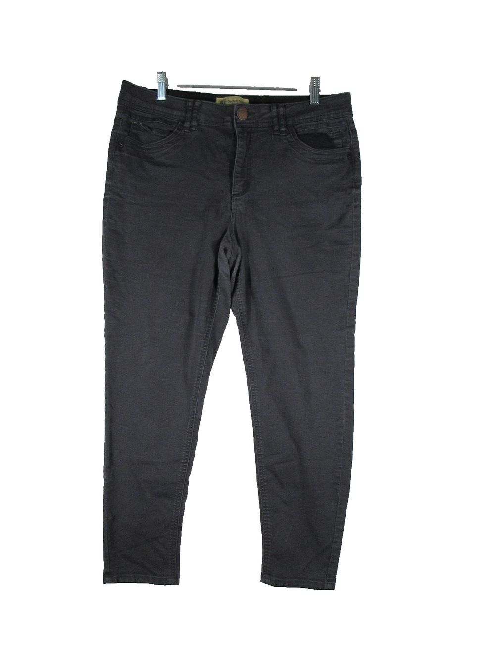 Democracy Women Mid Rise Stretch Denim Jeans Straight Leg Pockets Size 12 Gray