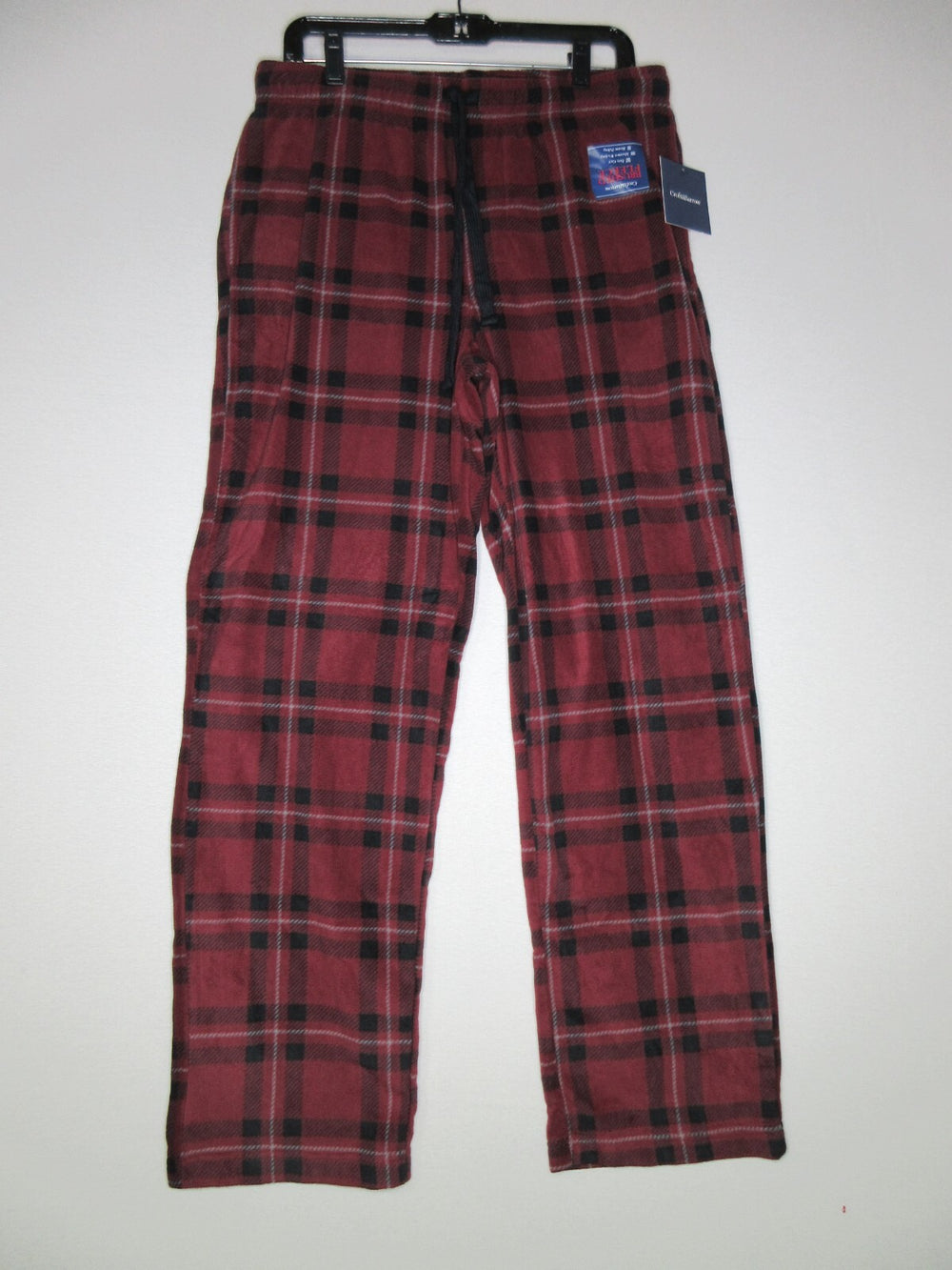 Croft & Barrow Mens Plaid High Rise Lounge Pants Drawstring Waist Size M Red