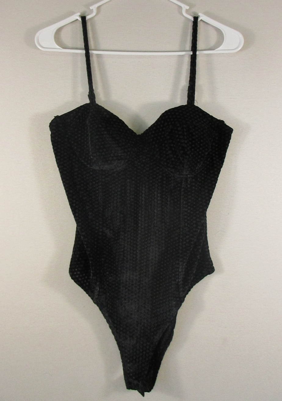 Lulus Womens Pullover High Cut One Piece Swimsuit Adjustable Strap Size M Black