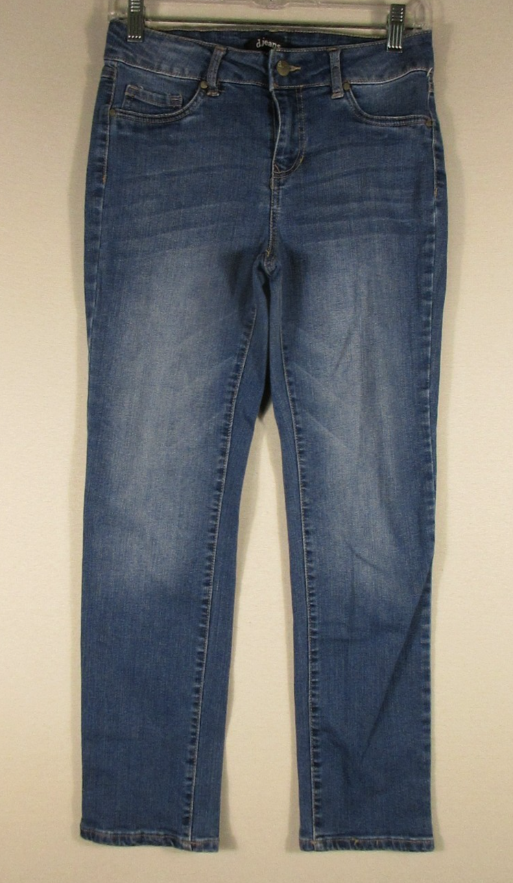 D. Jeans Womens High Waist Stretch Denim Jeans Skinny Leg Pockets Size 4 Blue