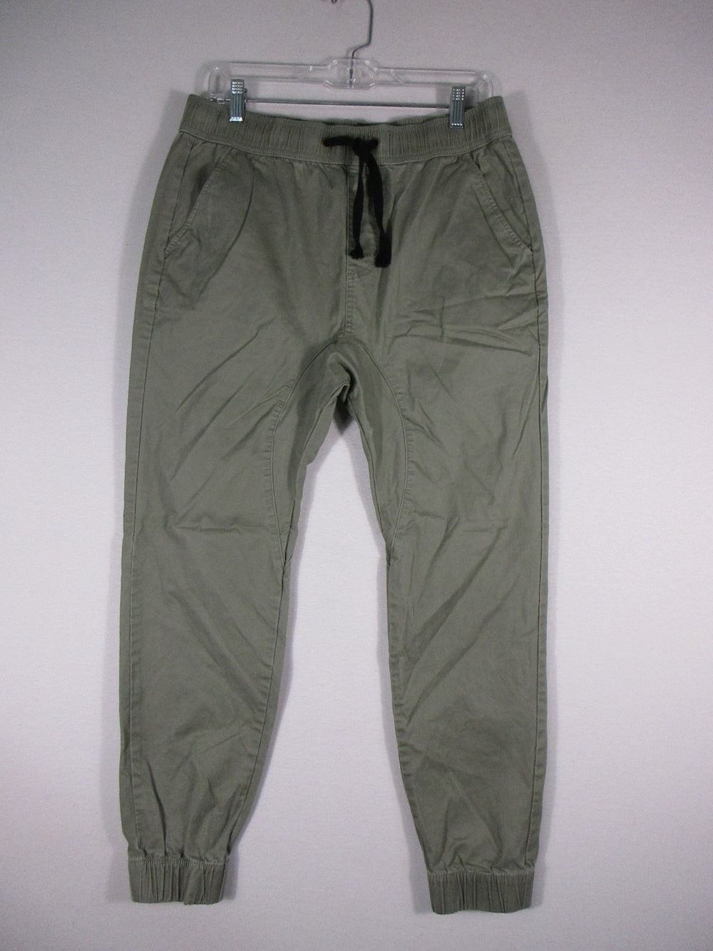 Italymorn Mens Jogger Pants Stretch Drawstrings Tapered Leg Size M Olive Green