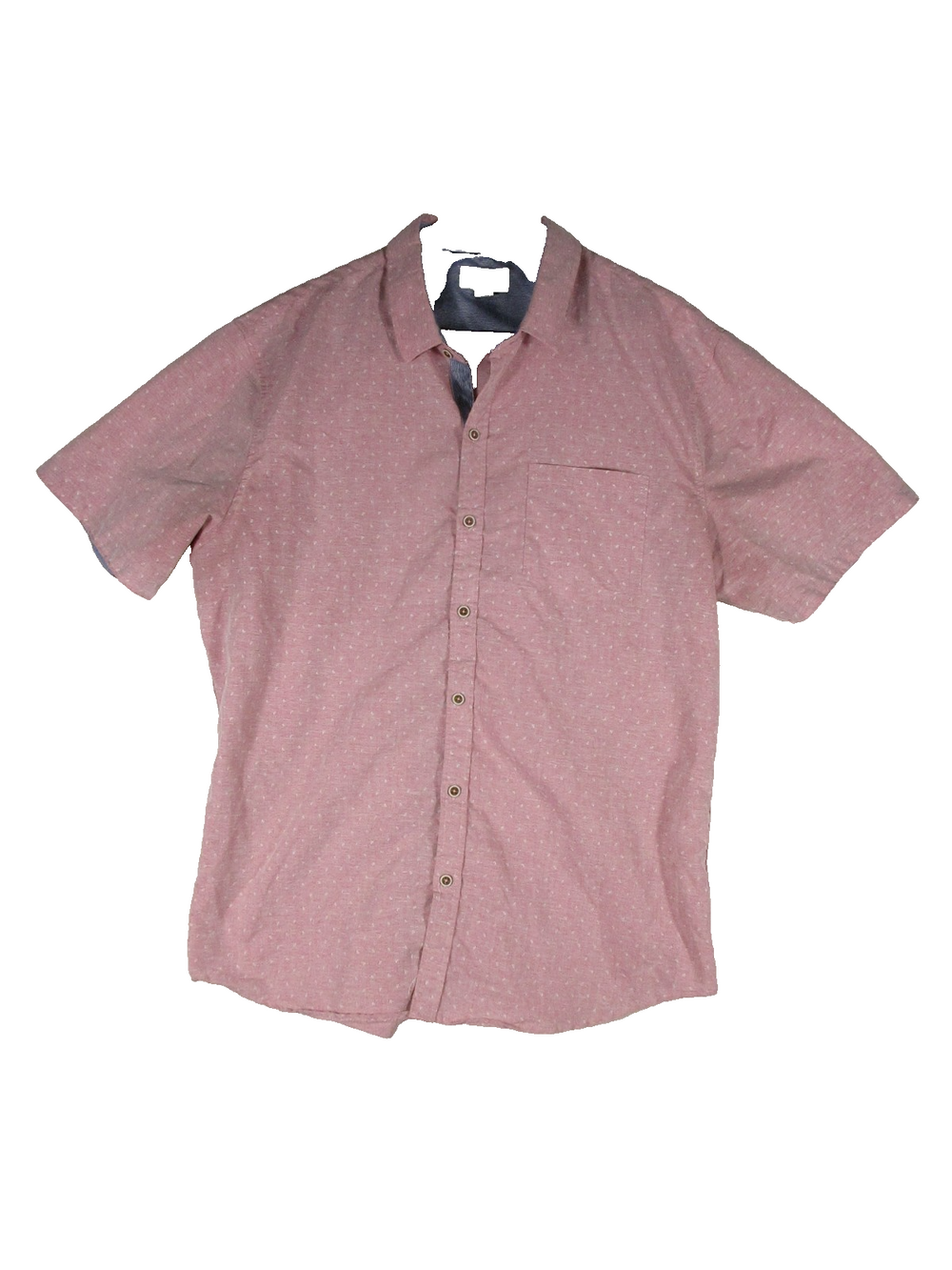 Craft + Flow Mens Button-Up Polo Shirt Short Sleeve Pocket Size XL Pink