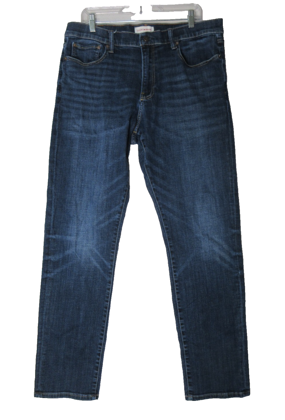 Lucky Brand Mens Flat Front Mid Rise Jeans Single Button Pockets Size 36X34 Blue