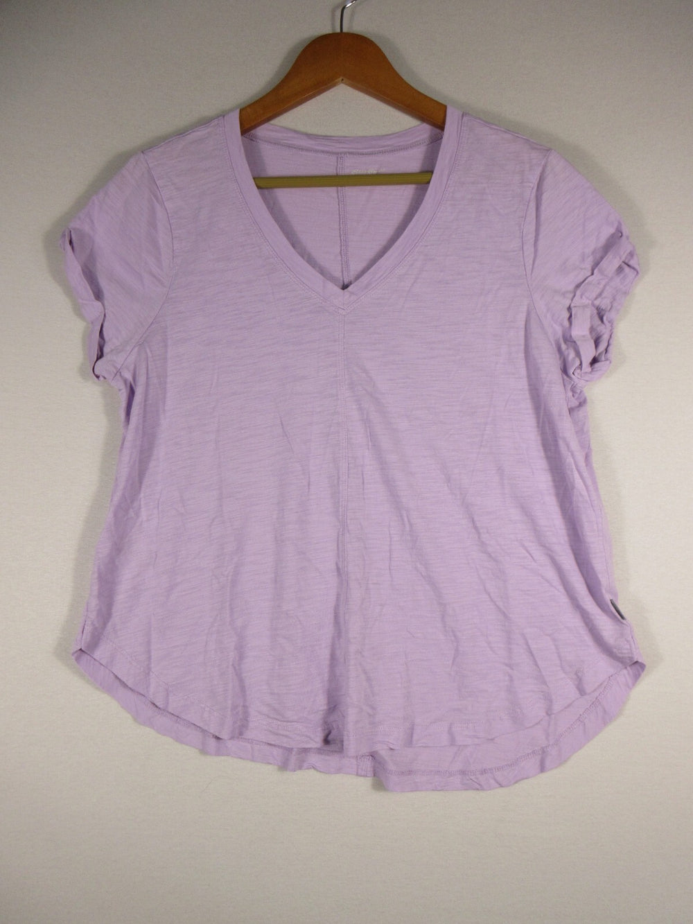 Eddie Bauer Womens Favorite V-Neck Short Sleeve T-Shirt Size M Purple