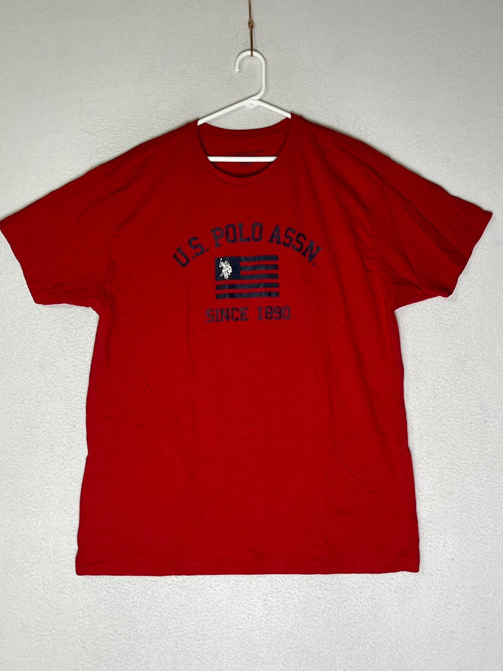 U.S. Polo Assn Red Indoor Outdoor Short Sleeve T-Shirt 100%cotton Men's Size XXL