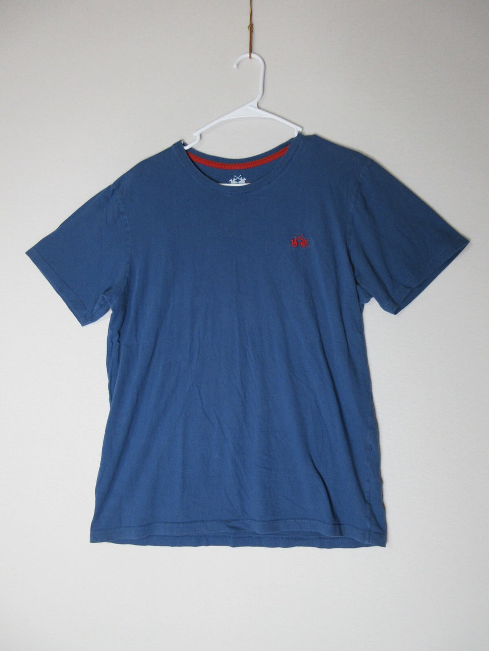 La Martina Mens Regular Fit Logo Crew Neck T-Shirt Short Sleeve Size M Blue