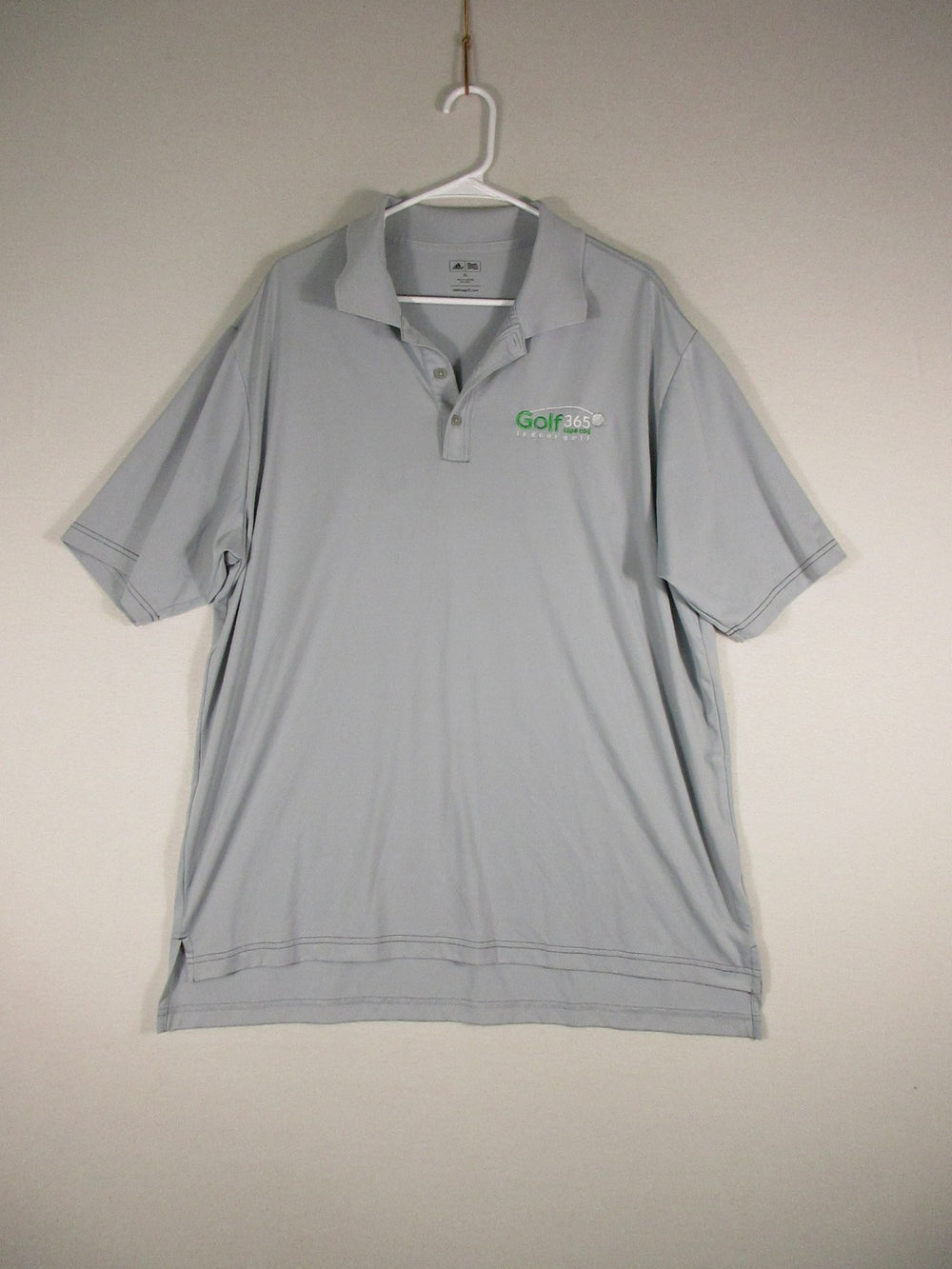 Adidas Golf Mens Button-Up Polo Shirt Short Sleeve Collar Size XL Gray