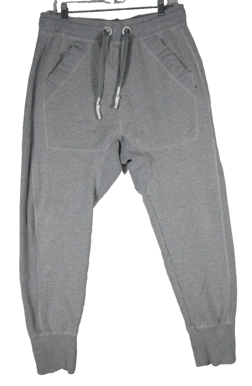 Level Mens Drawstring Jogger Pants Mid Rise Elastic Waist Pockets Size XL Gray