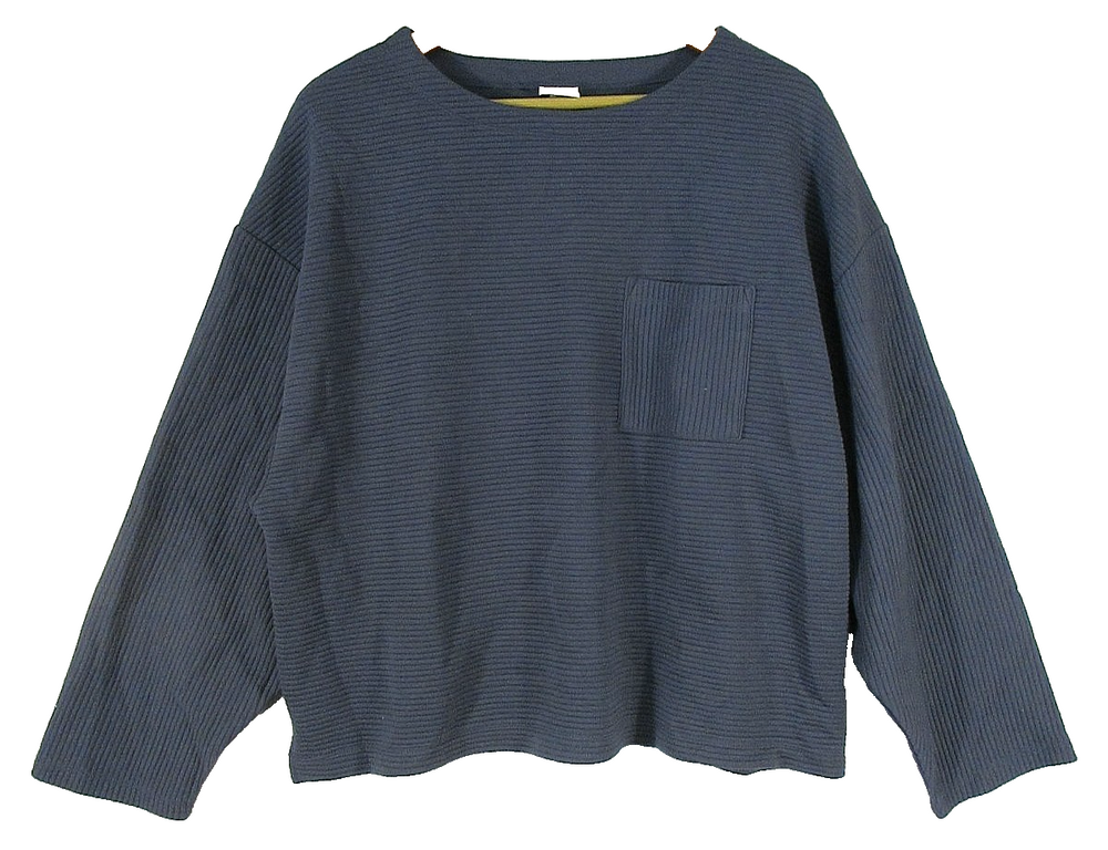 A New Day Mens Round Neck Knit Sweater Long Sleeve Pockets Size L Blue