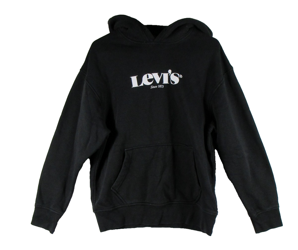 Levi's Mens Relaxed Fit Graphic Hoodie Sweatshirt Long Sleeve Size S Black