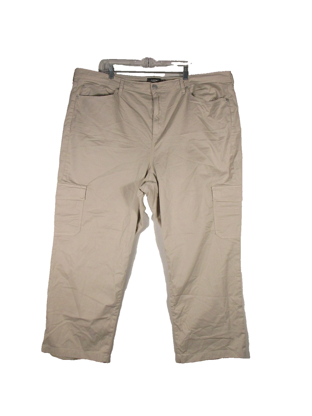 Torrid Mens High Rise Cargo Pants Stretch Straight Leg Pockets Size 26 Beige