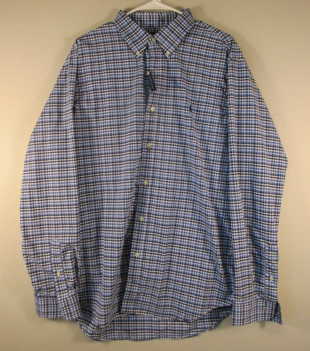 Polo Ralph Lauren Mens Slim Fit Button-Up Shirt Long Sleeve Size XL Blue