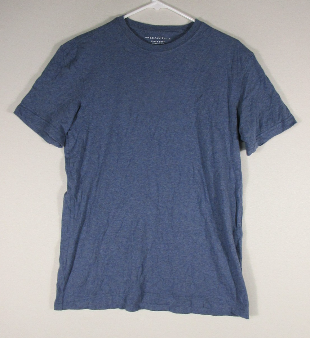 American Eagle Mens Super Soft Standard Fit Basic T-Shirt Size S Blue